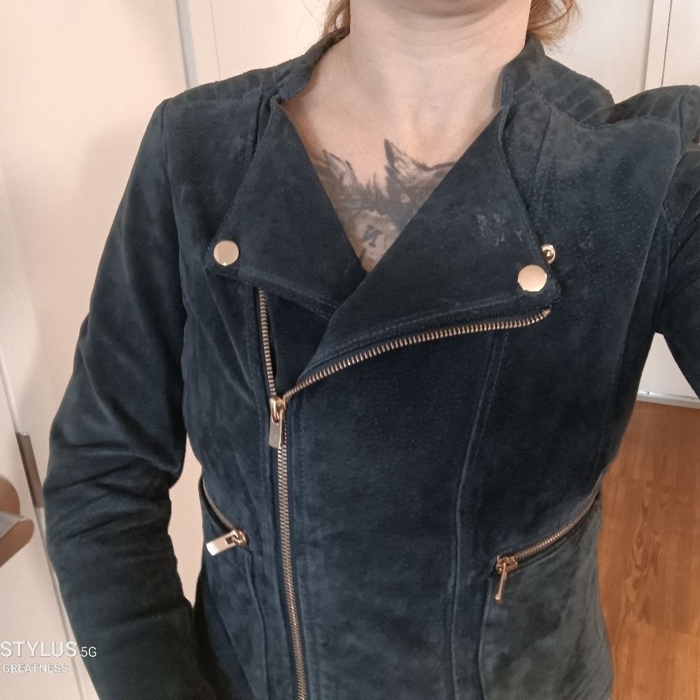 MANGO Suede Moto Coat - Picture 2 of 14